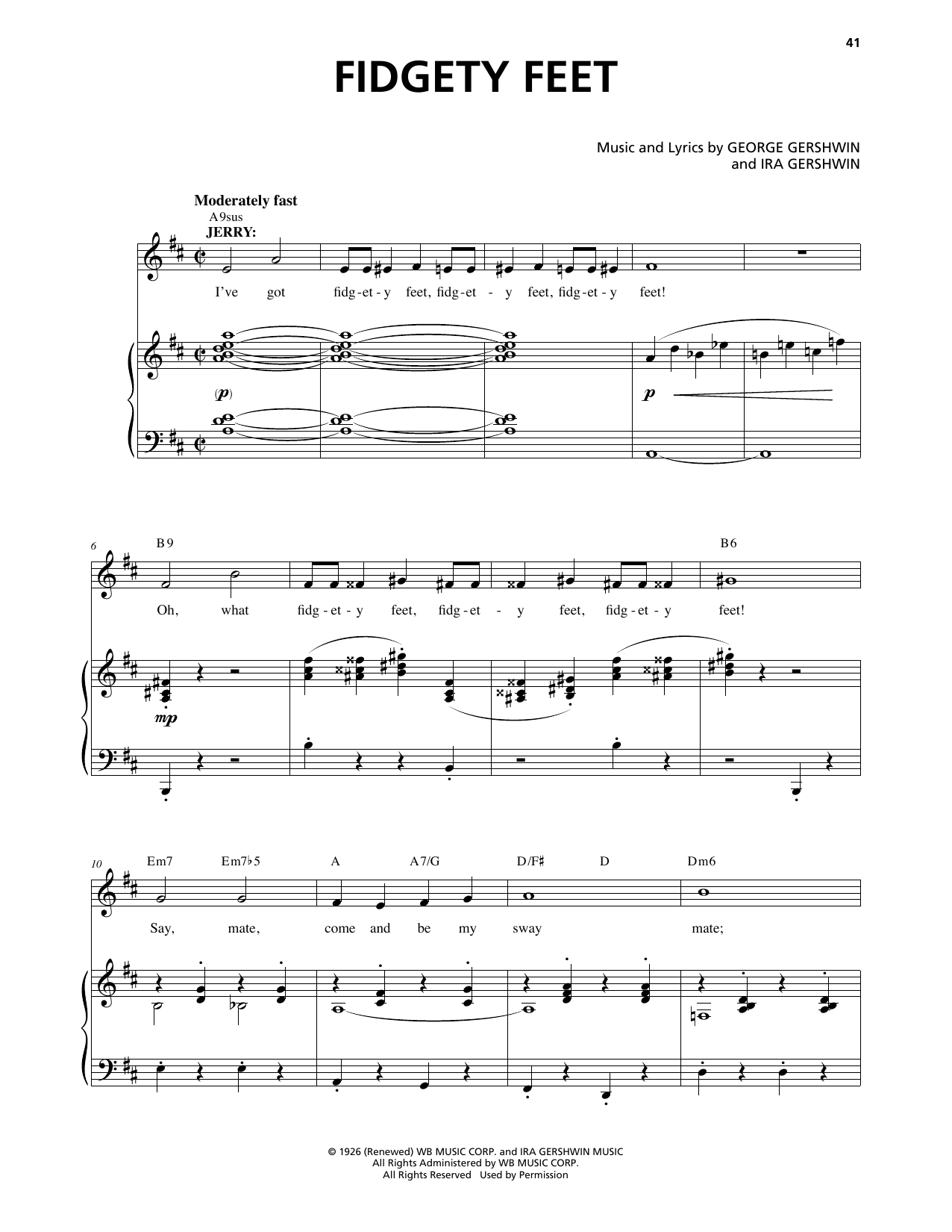 George Gershwin & Ira Gershwin Fidgety Feet (from An American In Paris) Sheet Music