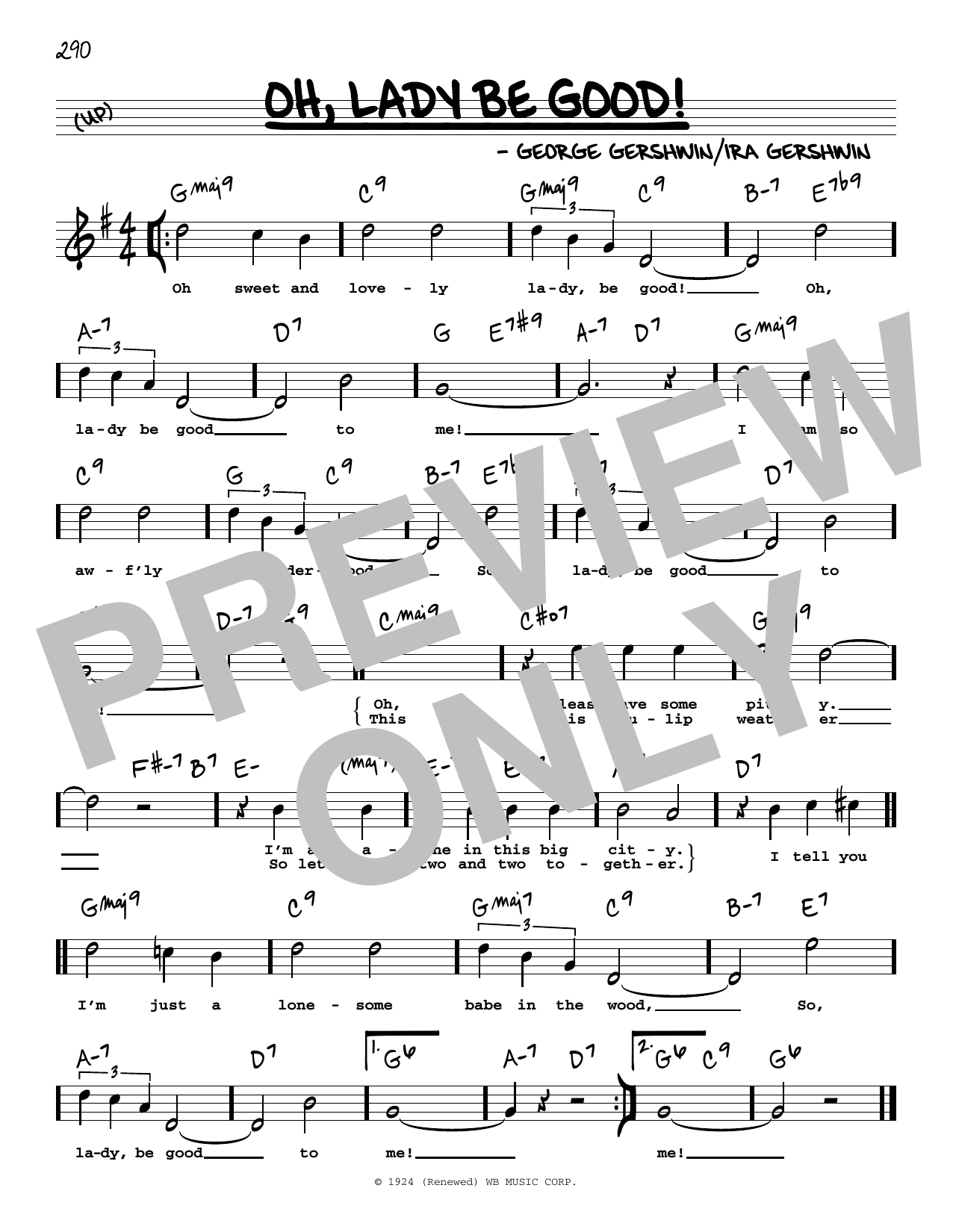 George Gershwin & Ira Gershwin Oh, Lady Be Good! (High Voice) (from Lady, Be Good!) Sheet Music