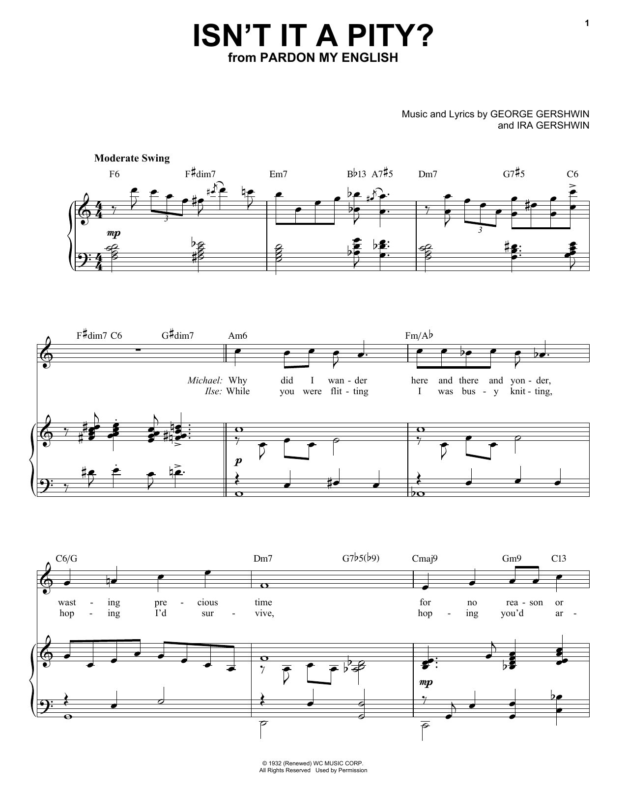 George Gershwin Isn't It A Pity? [Jazz version] (arr. Brent Edstrom) Sheet Music