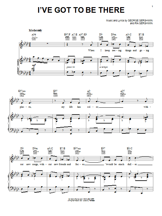 George Gershwin I've Got To Be There Sheet Music