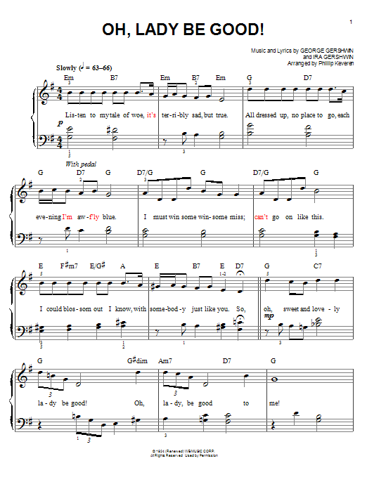 George Gershwin Oh, Lady Be Good! (arr. Phillip Keveren) Sheet Music