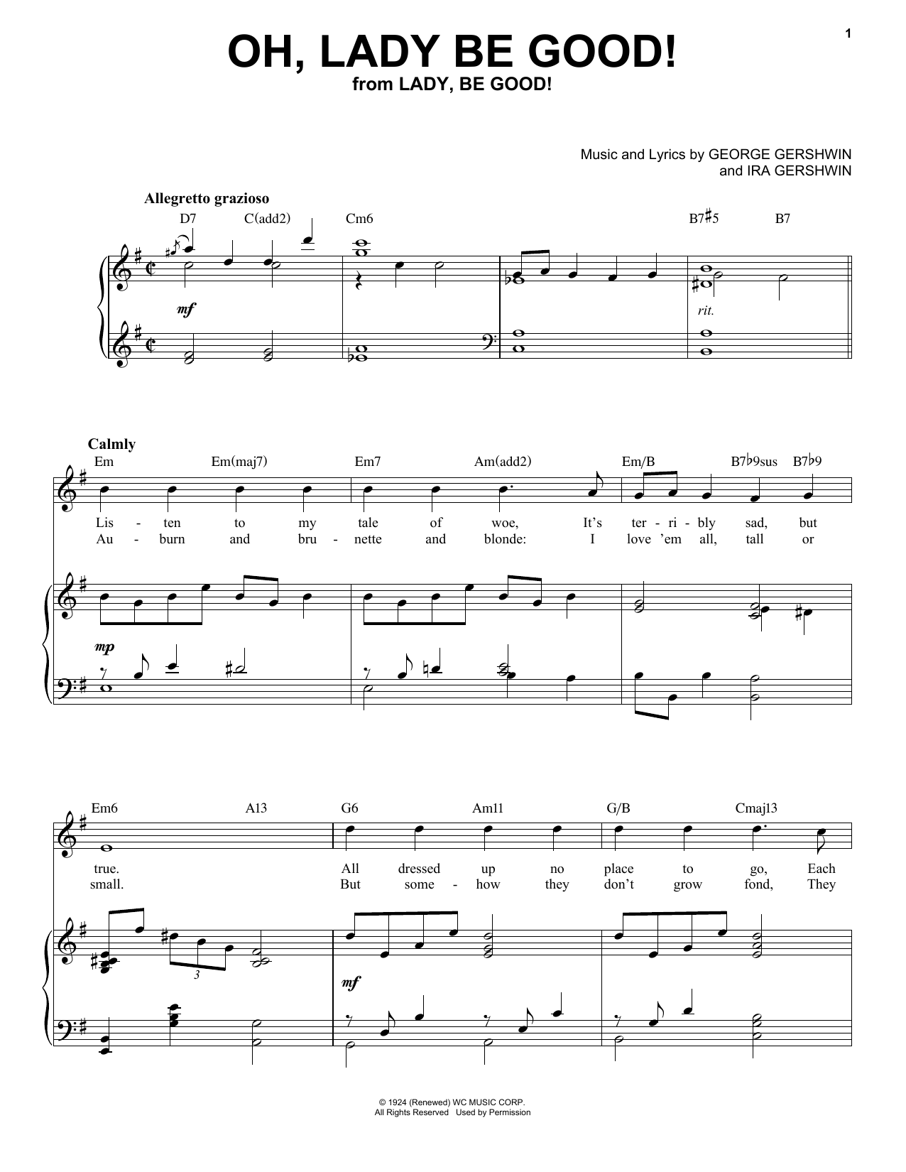 George Gershwin Oh, Lady Be Good! [Jazz version] (arr. Brent Edstrom) Sheet Music