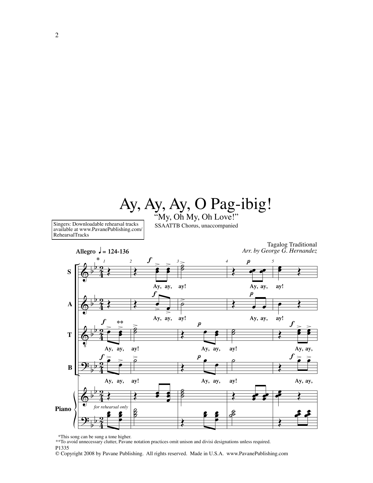 George Hernandez Ay, Ay, Ay, O Pag-ibig! Sheet Music
