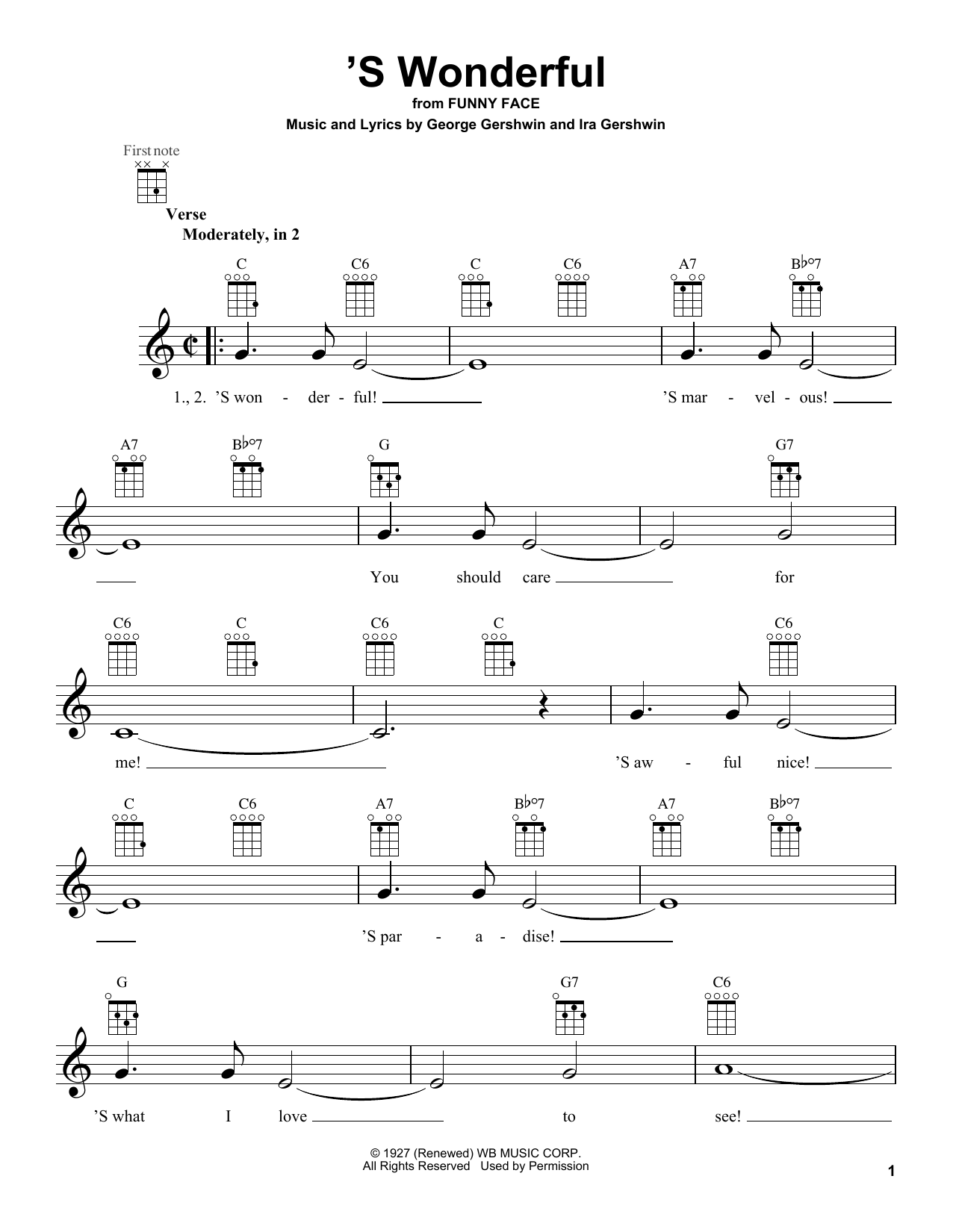 George & Ira Gershwin 'S Wonderful Sheet Music