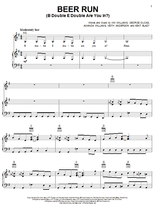 George Jones with Garth Brooks Beer Run (B Double E Double Are You In?) Sheet Music