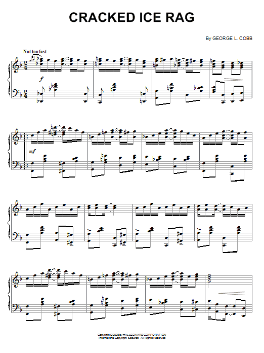 George L. Cobb Cracked Ice Rag Sheet Music