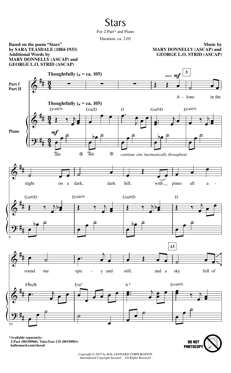 George. L.O. Strid Stars Sheet Music