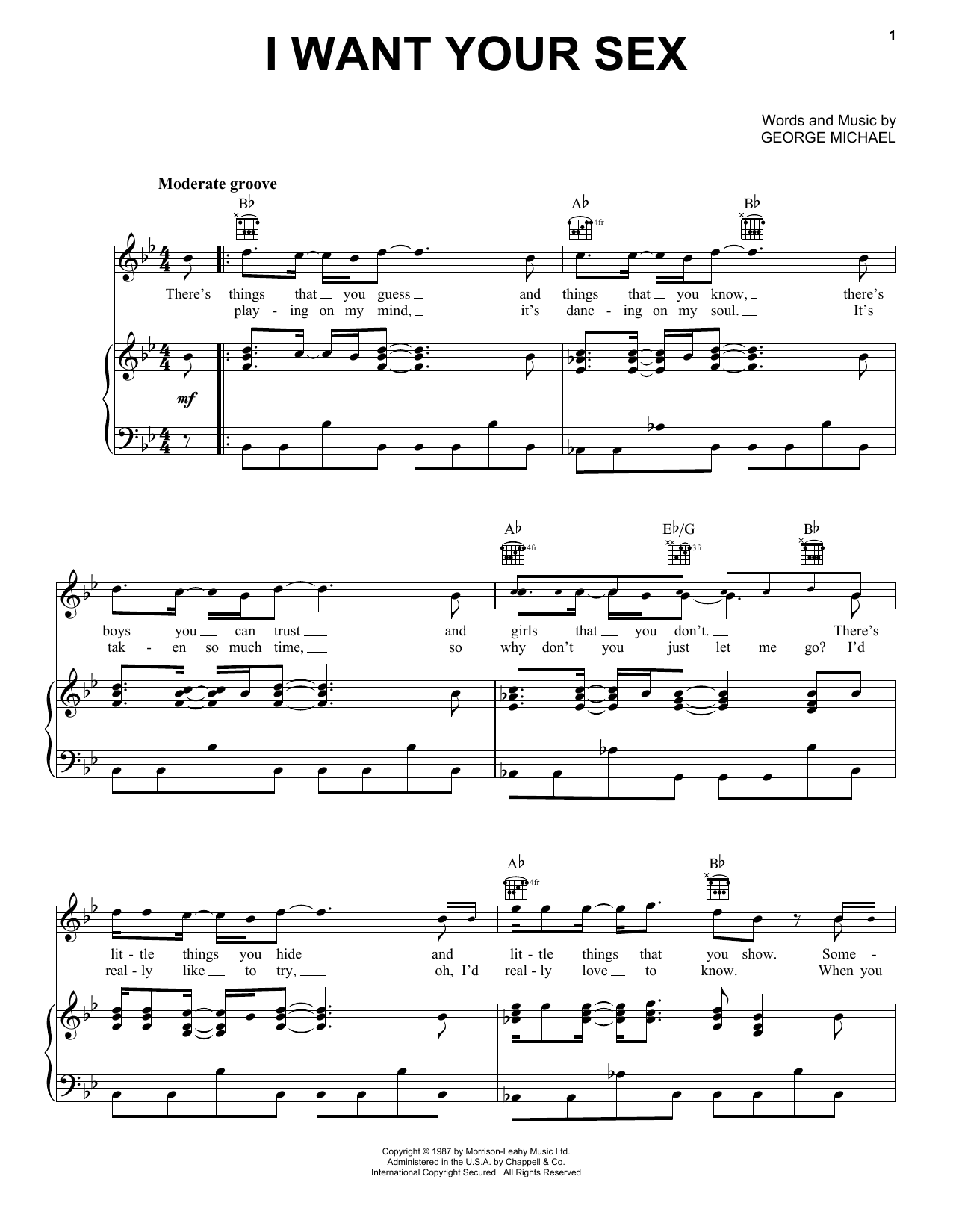 George Michael I Want Your Sex Sheet Music