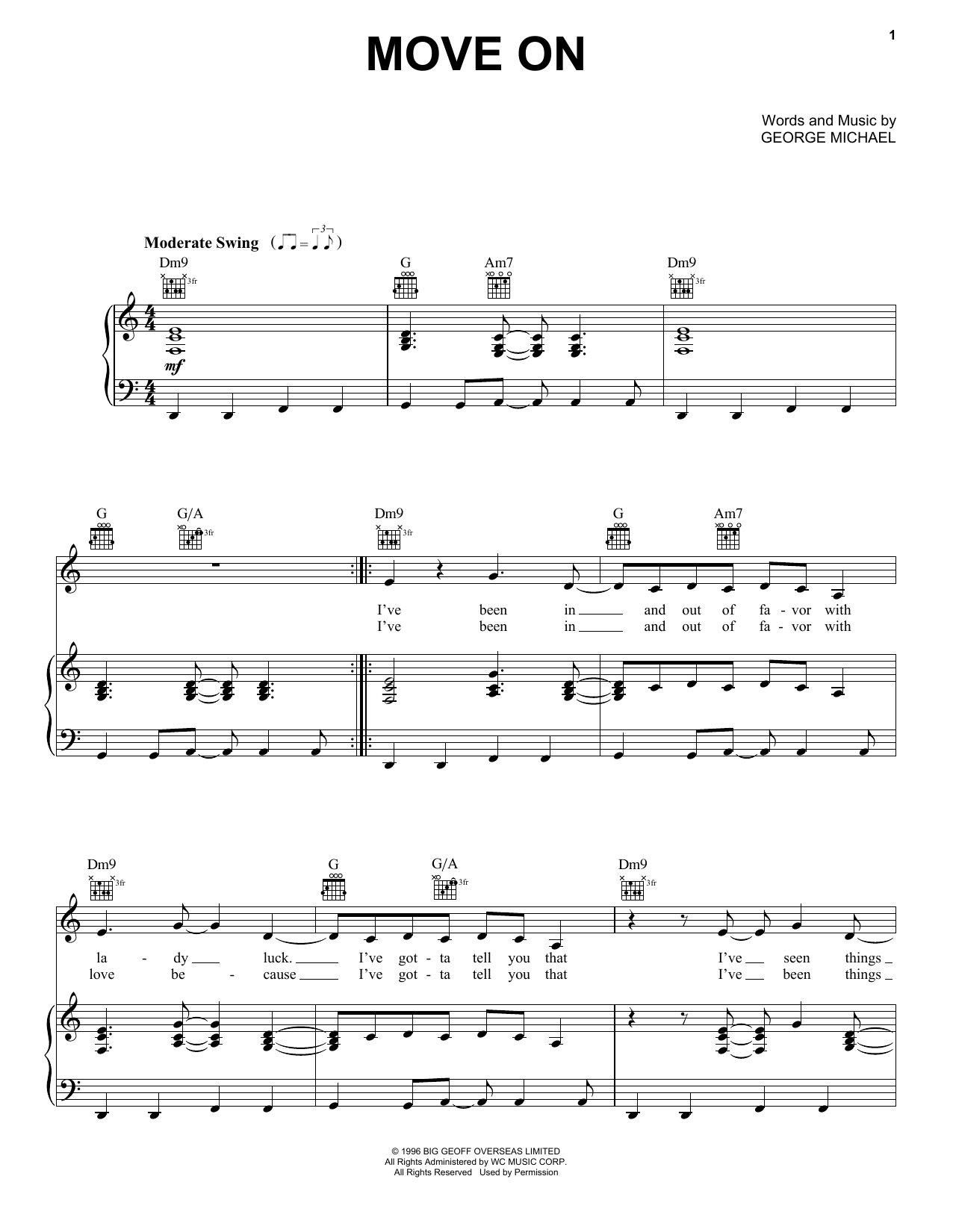 George Michael Move On Sheet Music