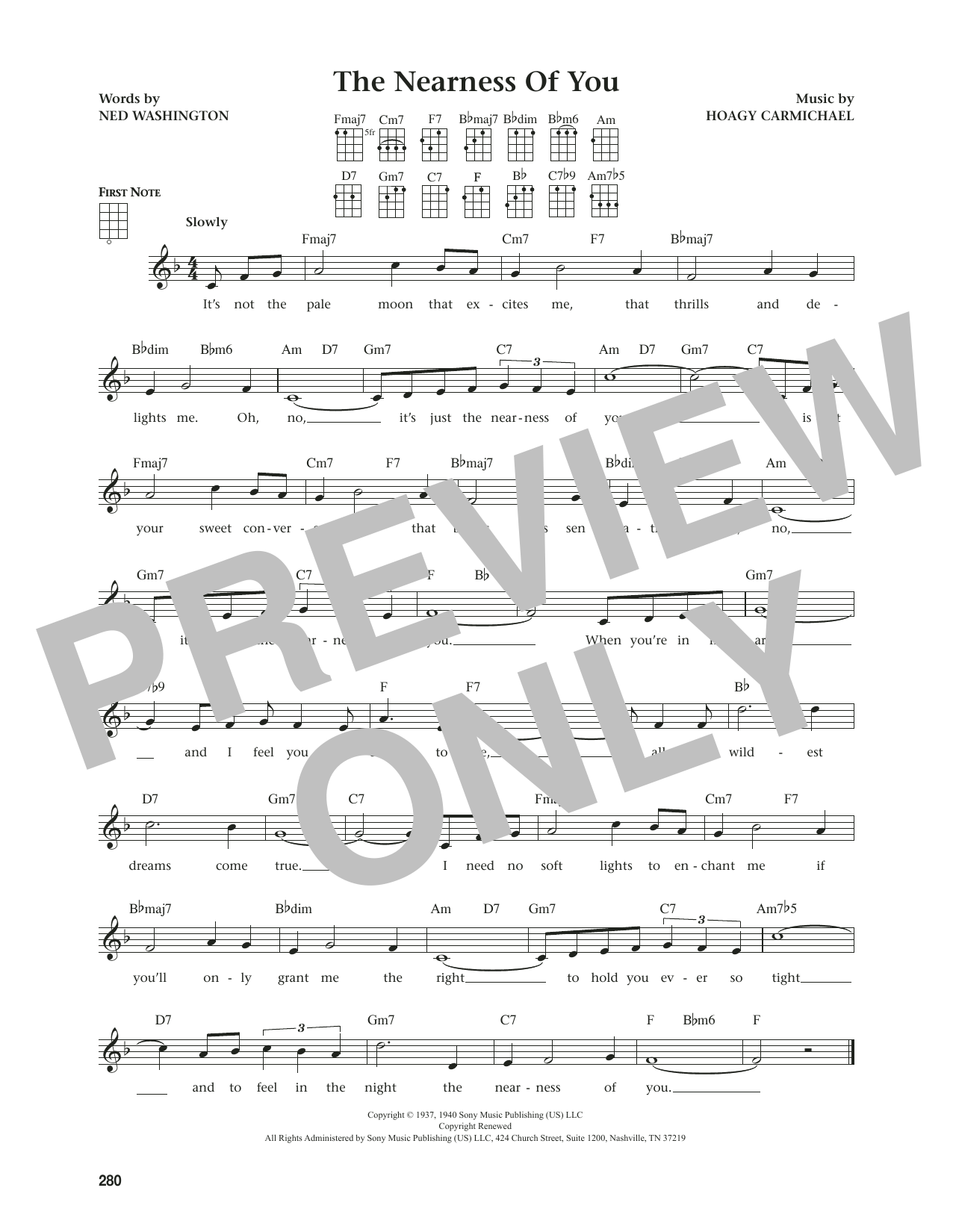 George Shearing The Nearness Of You (from The Daily Ukulele) (arr. Jim Beloff) Sheet Music