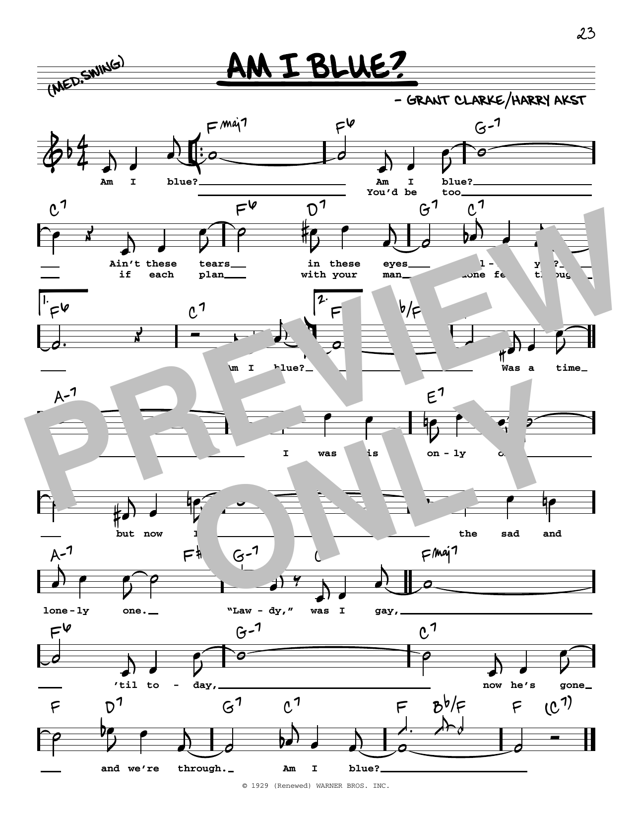 George Strait Am I Blue? (High Voice) Sheet Music