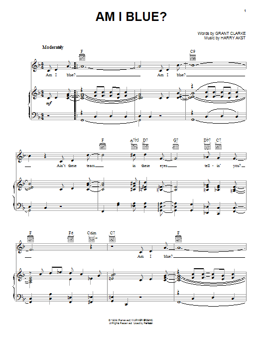 George Strait Am I Blue? Sheet Music