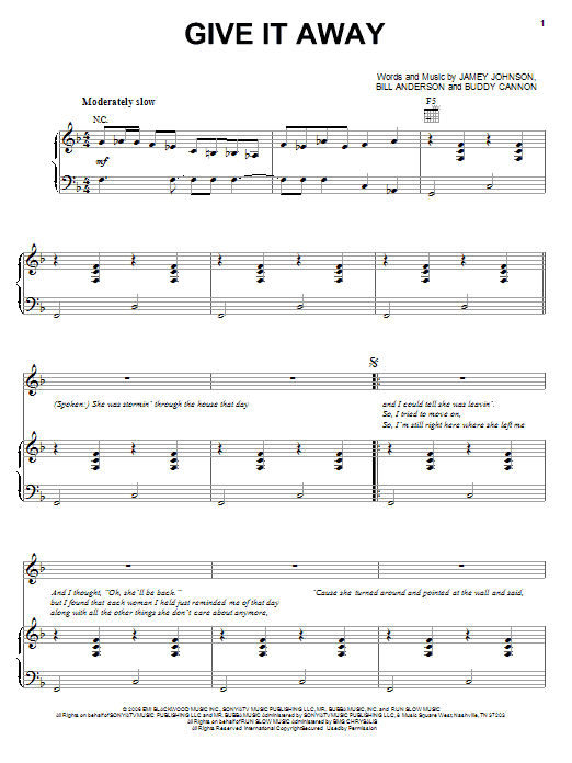 George Strait Give It Away Sheet Music