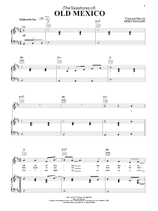 George Strait (The Seashores Of) Old Mexico Sheet Music