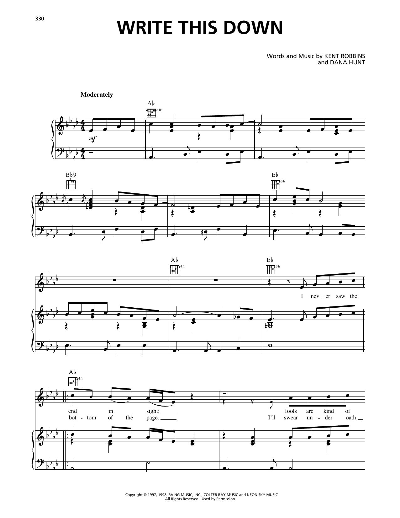 George Strait Write This Down Sheet Music