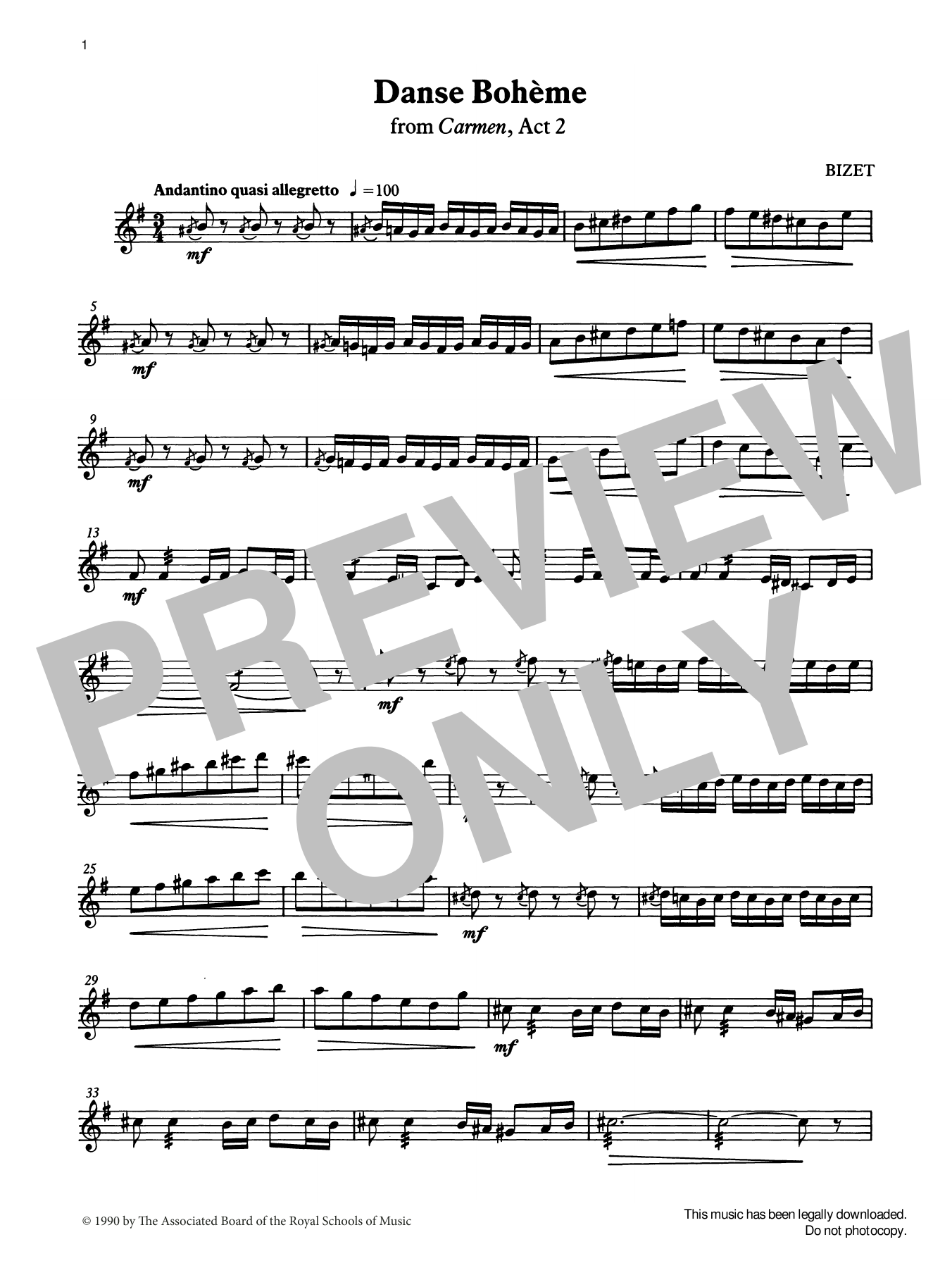 Georges Bizet Danse Bohème from Graded Music for Tuned Percussion, Book IV Sheet Music