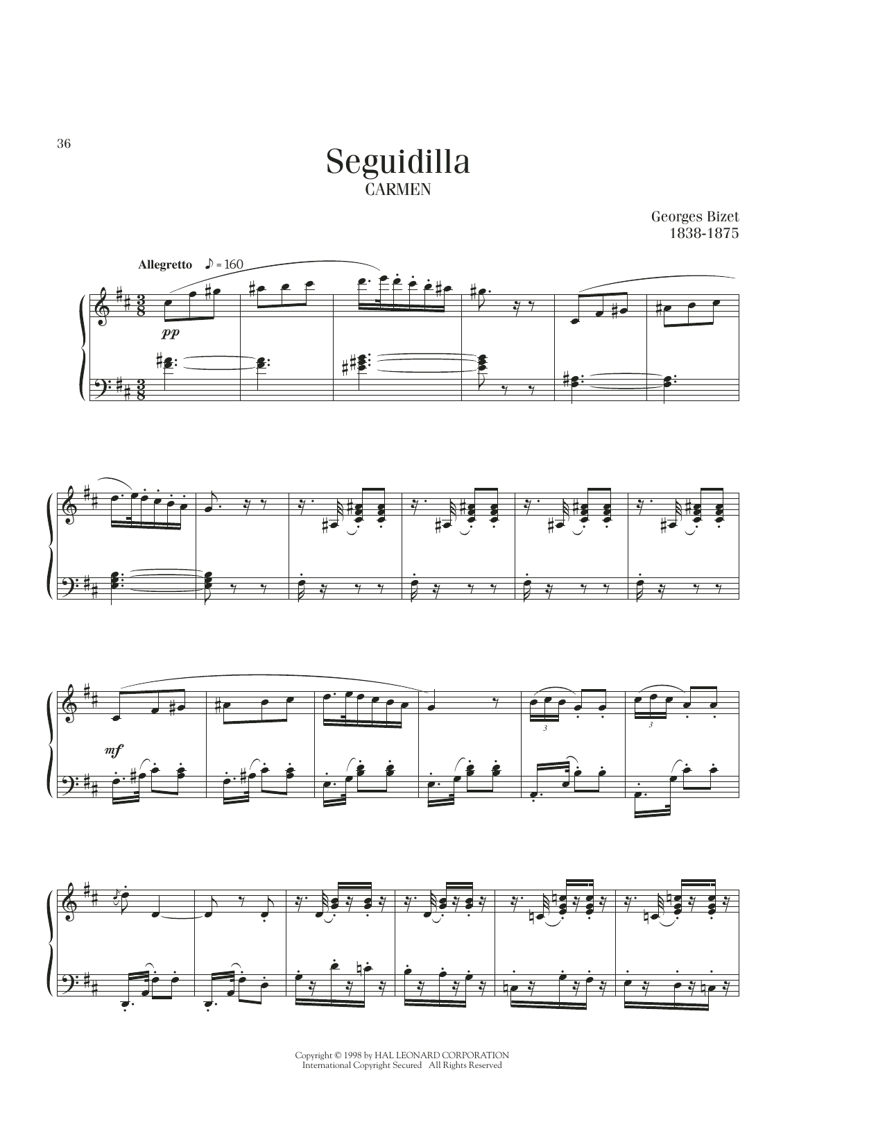 Georges Bizet Seguidilla Sheet Music