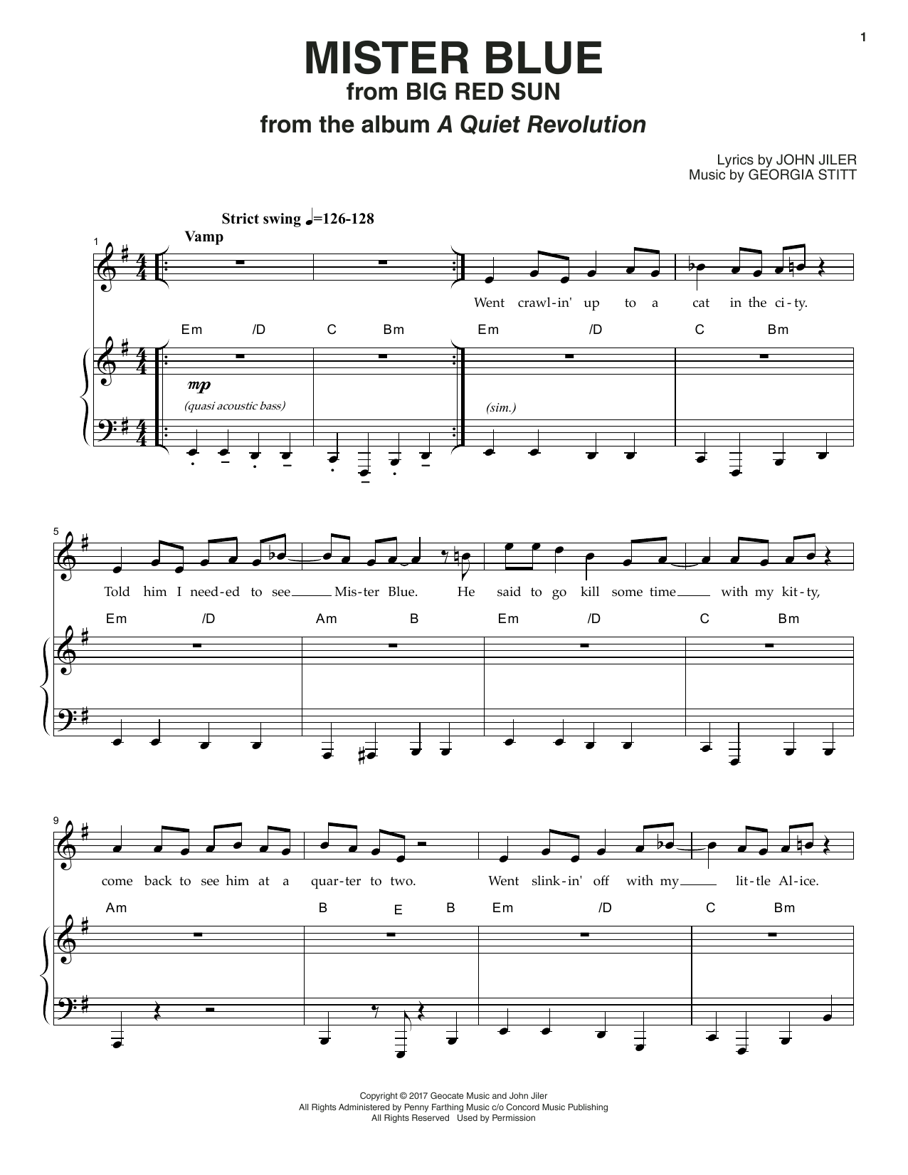 Georgia Stitt Mister Blue Sheet Music