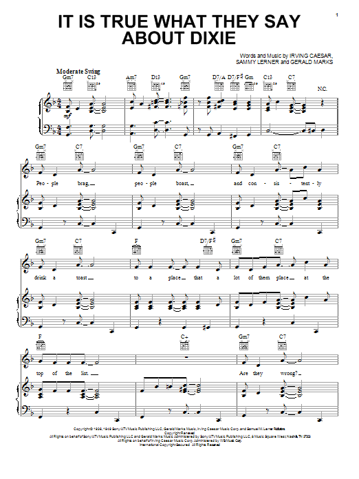 Gerald Marks Is It True What They Say About Dixie Sheet Music
