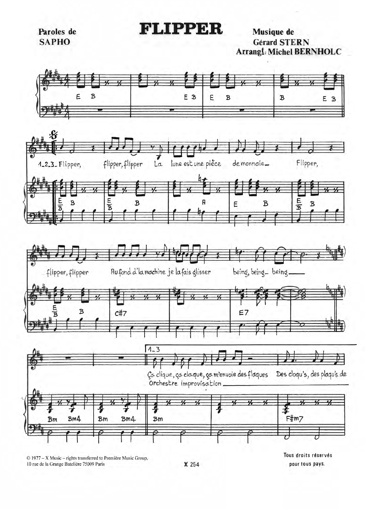 Gerard Stern Flipper Sheet Music