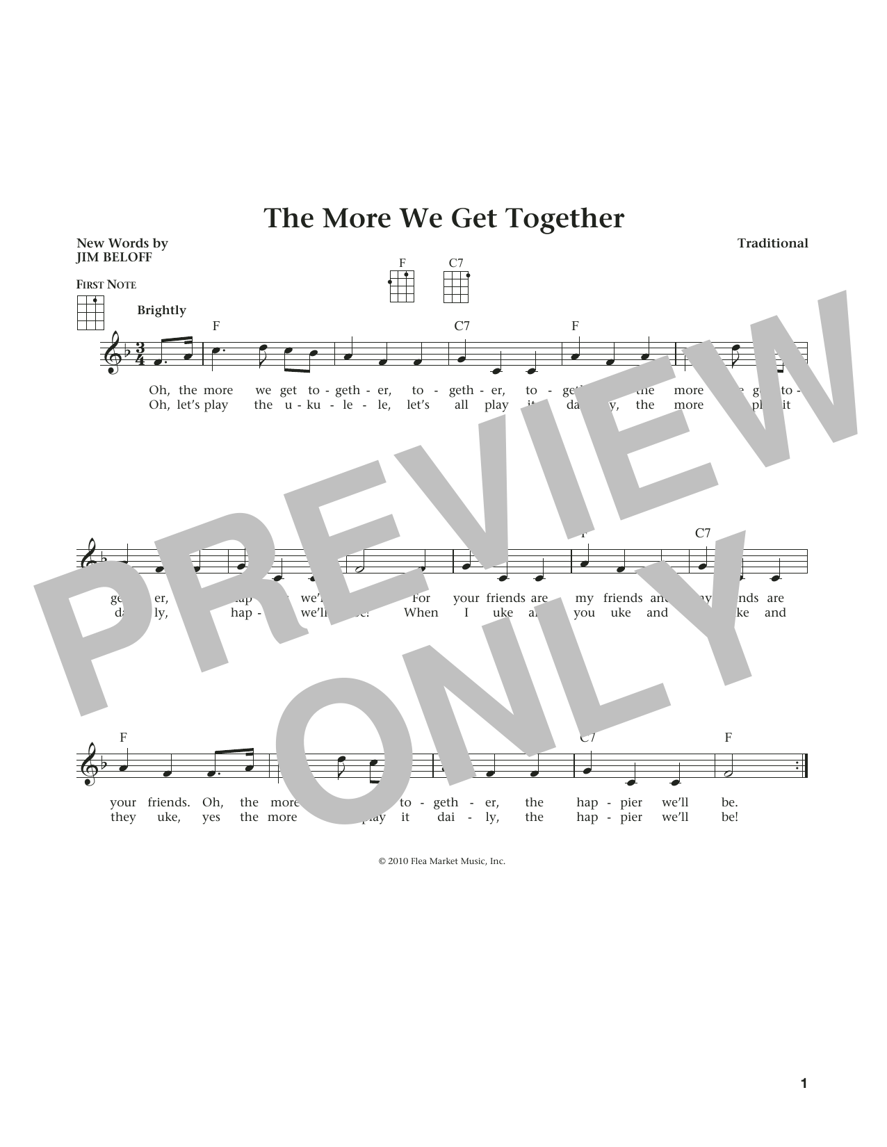 German Folk Song More We Get Together (from The Daily Ukulele) (arr. Liz and Jim Beloff) Sheet Music