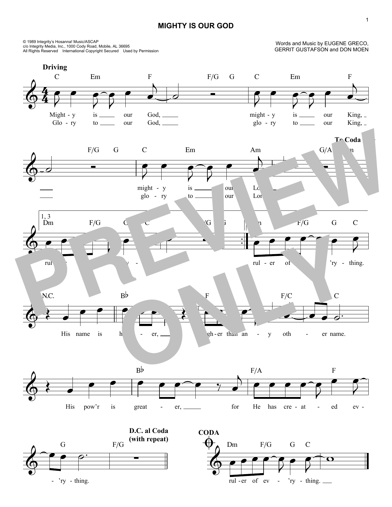 Gerrit Gustafson Mighty Is Our God Sheet Music