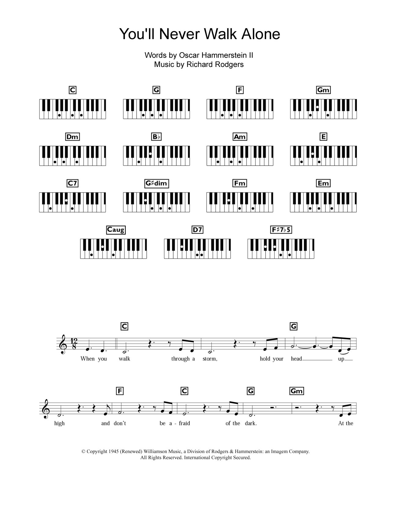 Gerry And The Pacemakers You'll Never Walk Alone (from Carousel) Sheet Music
