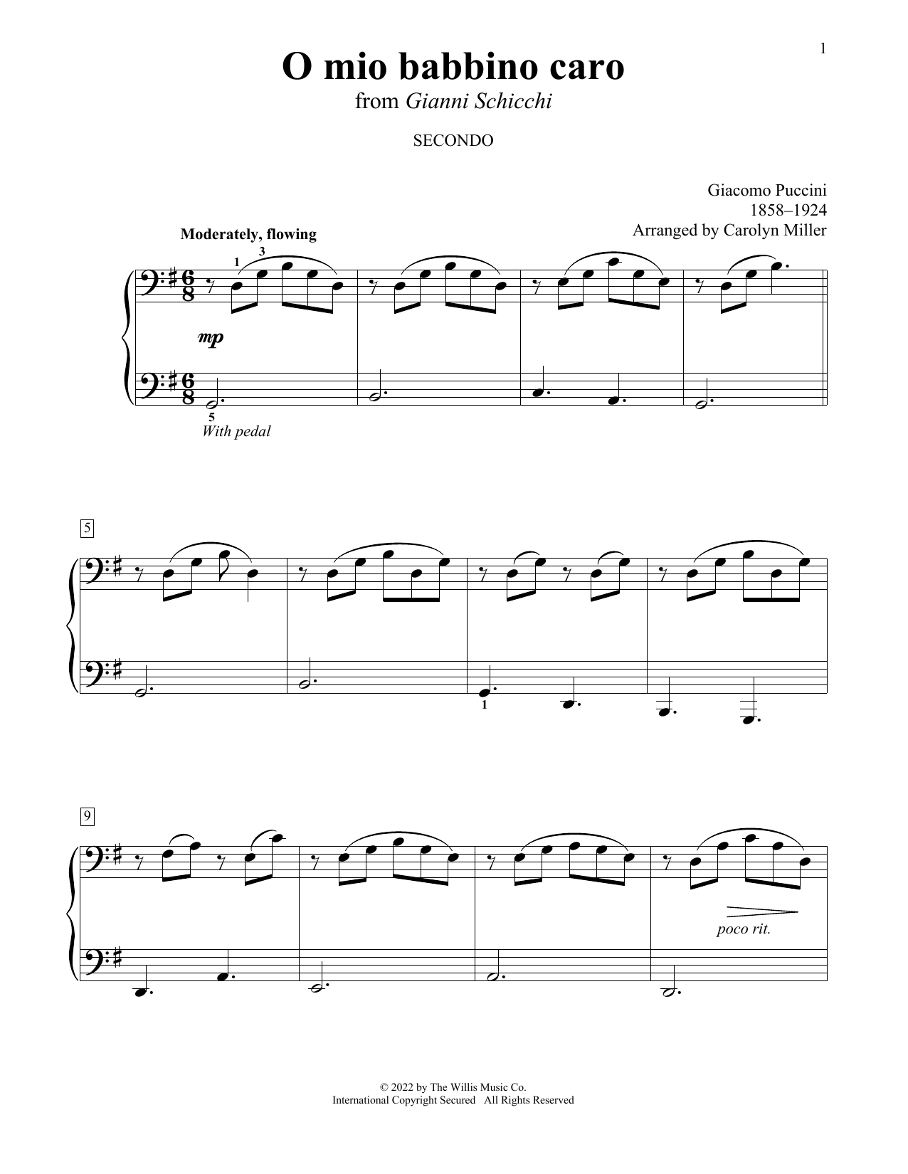 Giacomo Puccini O mio babbino caro (from Gianni Schicchi) (arr. Carolyn Miller) Sheet Music