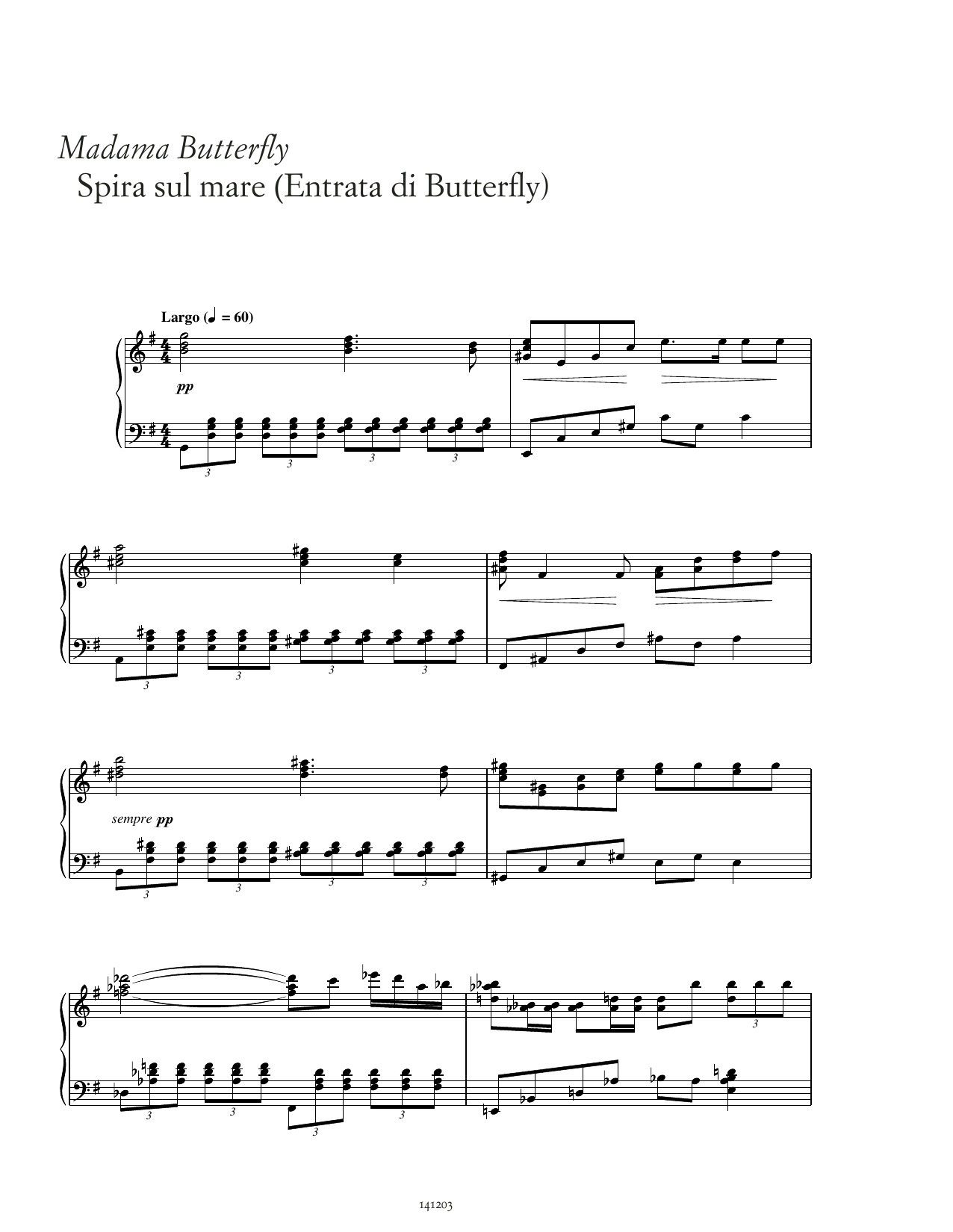 Giacomo Puccini Spira sul mare Sheet Music