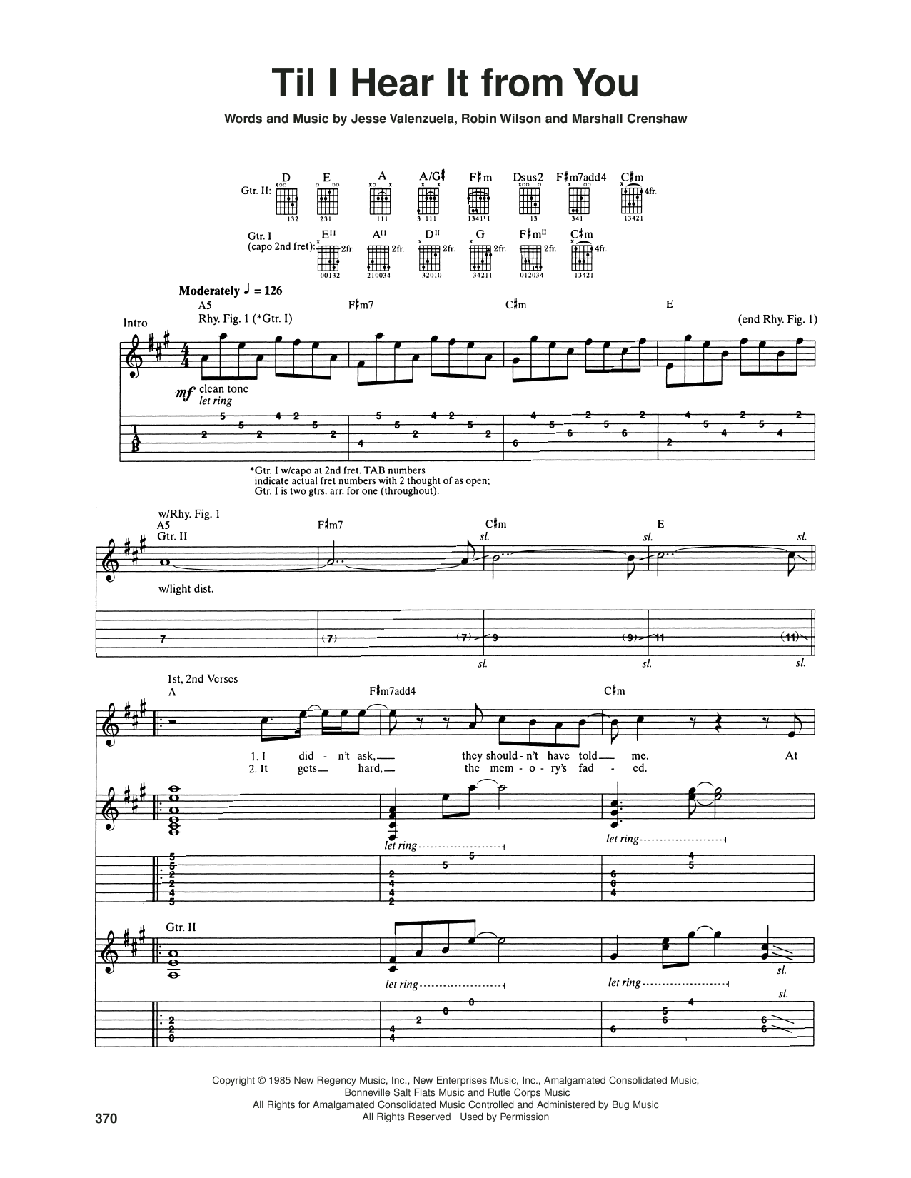 Gin Blossoms Til I Hear It From You Sheet Music