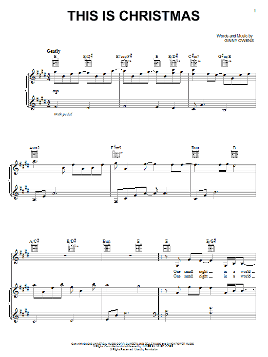 Ginny Owens This Is Christmas Sheet Music