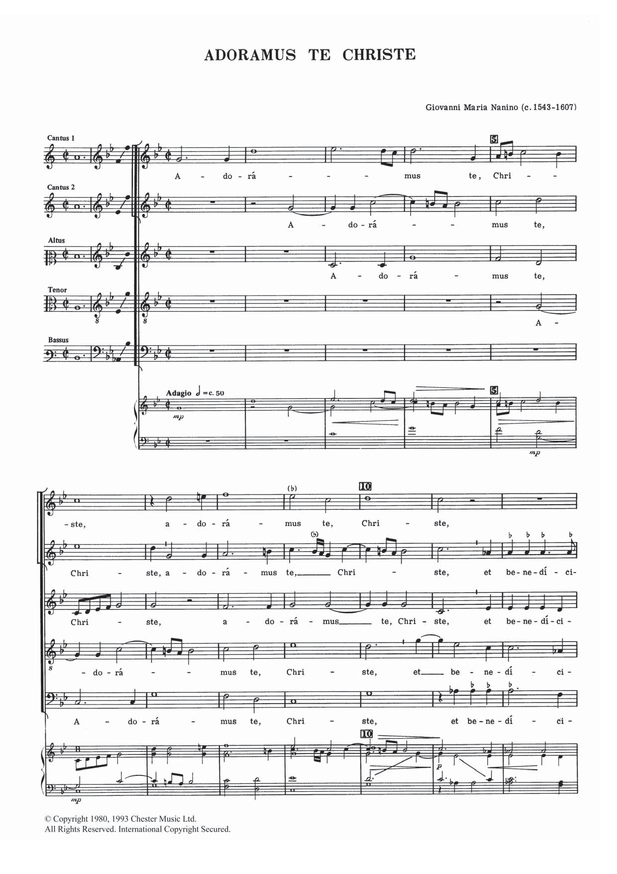 Giovanni Maria Nanino Adoramus Te Christe Sheet Music