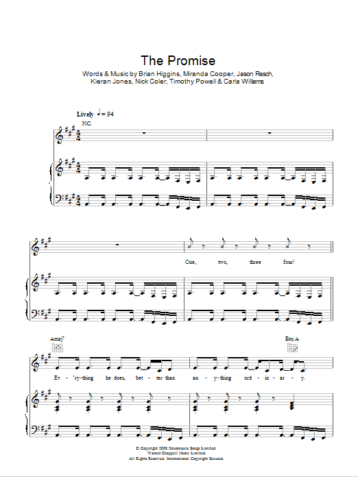 Girls Aloud The Promise Sheet Music