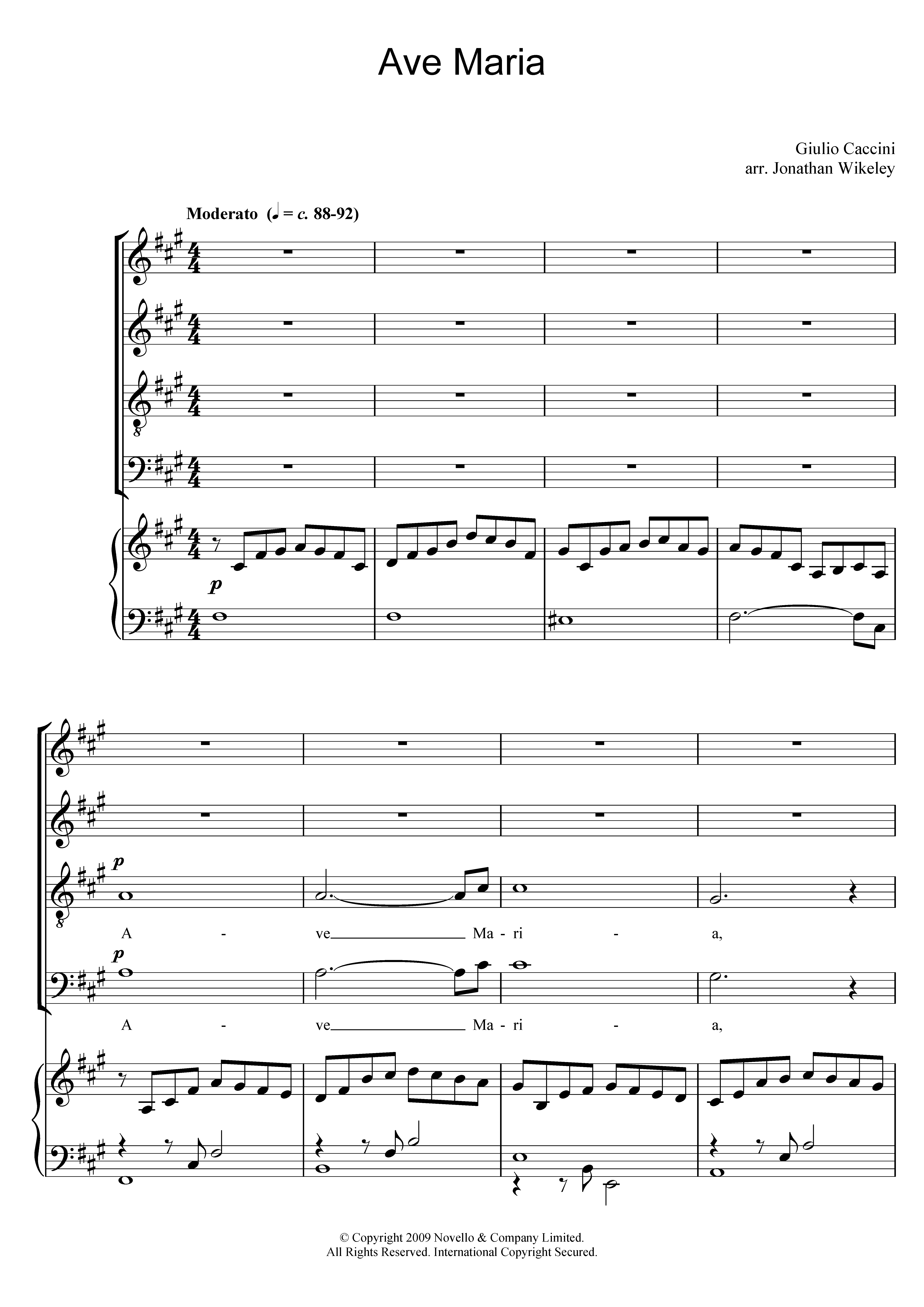 Giulio Caccini Ave Maria Sheet Music