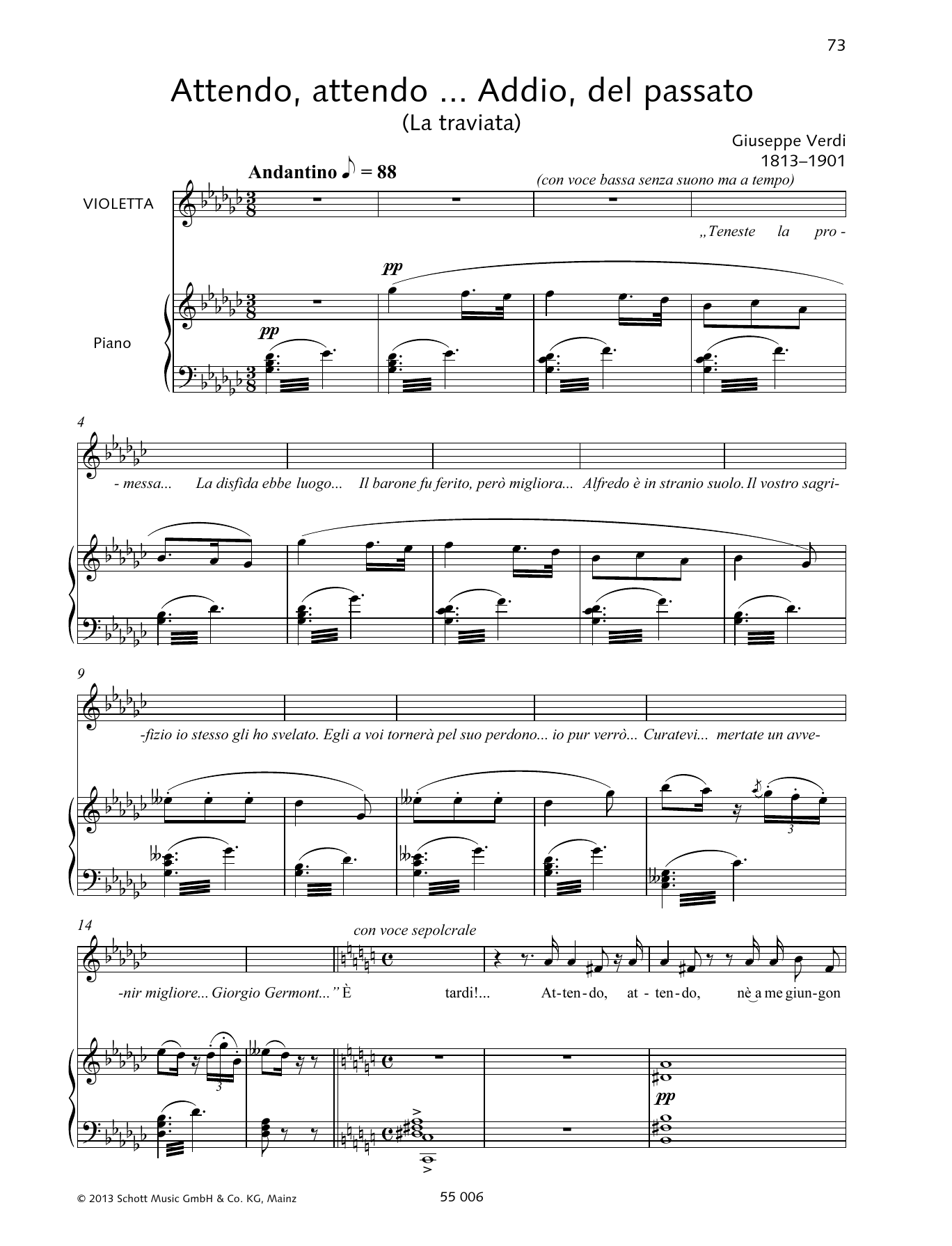 Giuseppe Verdi Attendo, attendo ... Addio, del passato Sheet Music