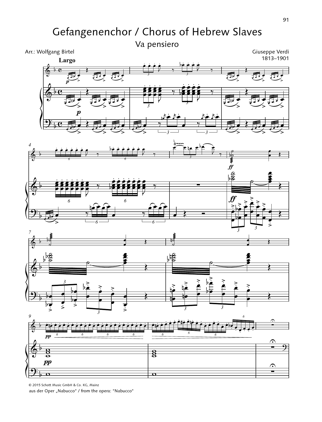 Giuseppe Verdi Chorus of the Hebrew Slaves Sheet Music