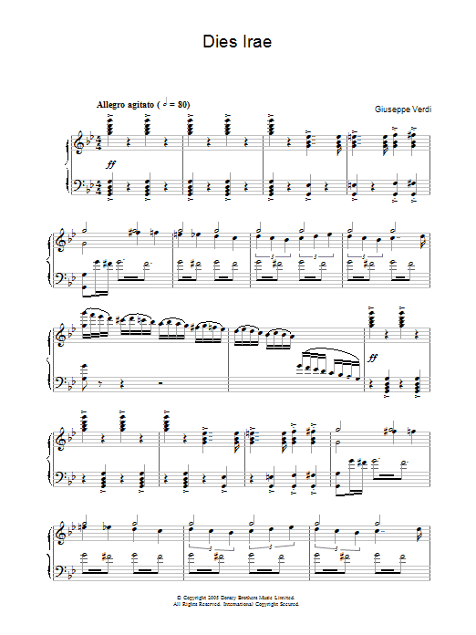 Giuseppe Verdi Dies Irae From 'Requiem' Sheet Music