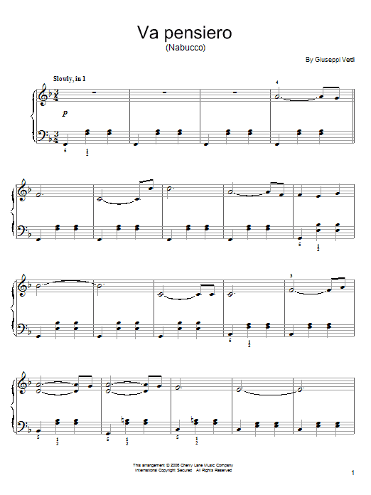 Giuseppe Verdi Nabucco Sheet Music