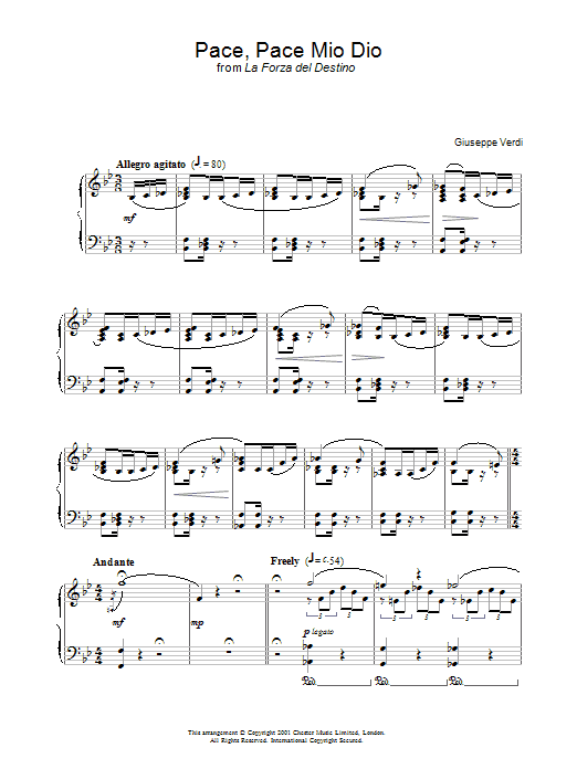 Giuseppe Verdi Pace, Pace Mio Dio From 'la Forza Del Destino' Sheet Music