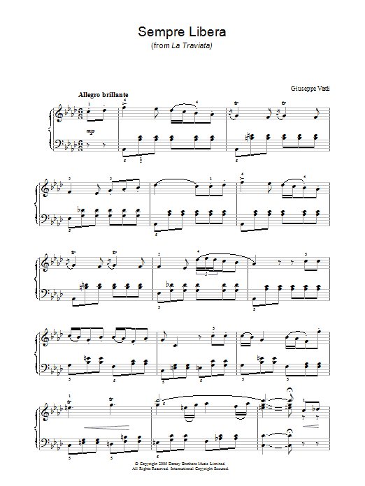 Giuseppe Verdi Sempre Libera (from La Traviata) Sheet Music