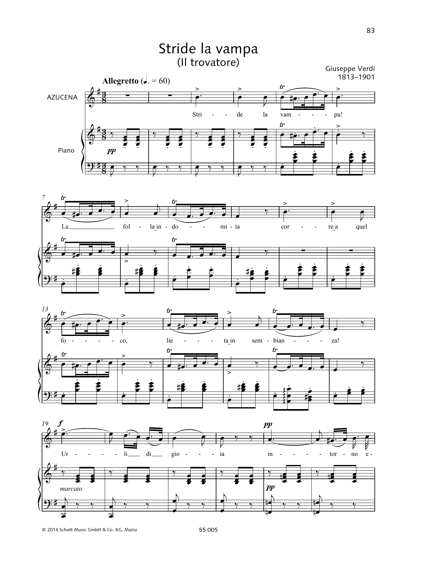 Giuseppe Verdi Stride la vampa Sheet Music