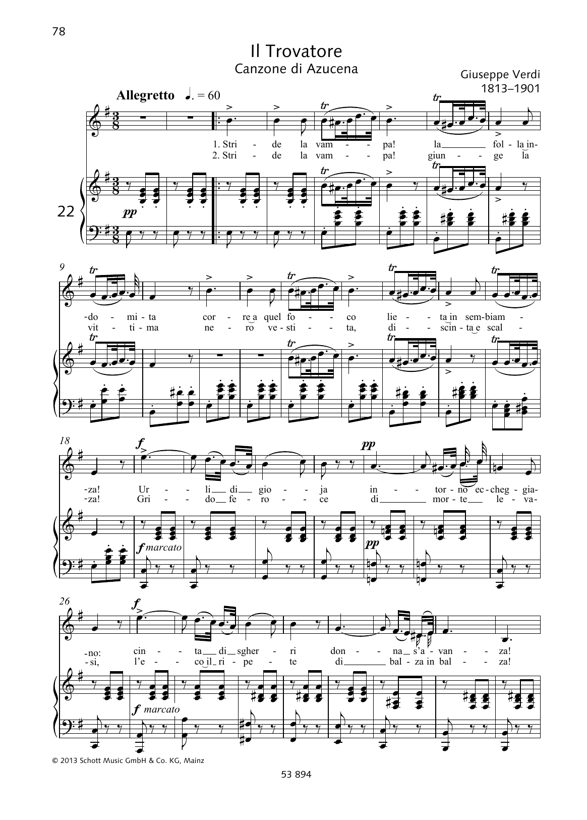Giuseppe Verdi Stride la vampa! Sheet Music