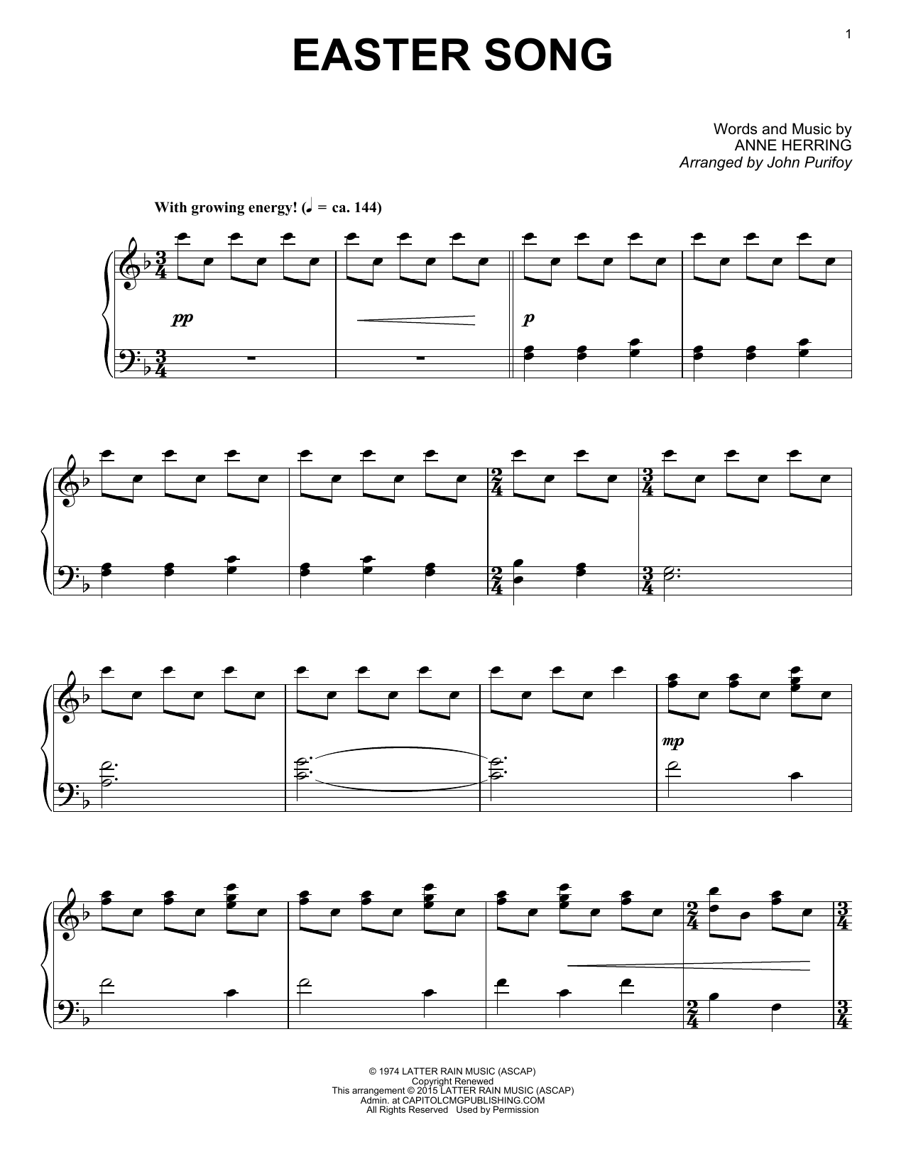 Glad Easter Song Sheet Music