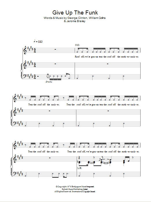 Glee Cast Give Up The Funk Sheet Music