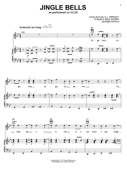 Glee Cast Jingle Bells Sheet Music
