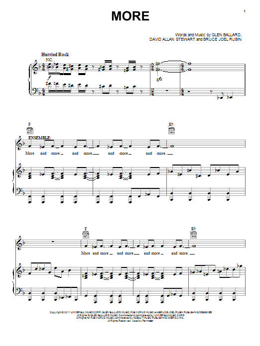 Glen Ballard More Sheet Music