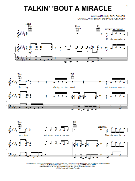 Glen Ballard Talkin' 'Bout A Miracle Sheet Music