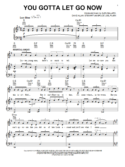 Glen Ballard You Gotta Let Go Now Sheet Music