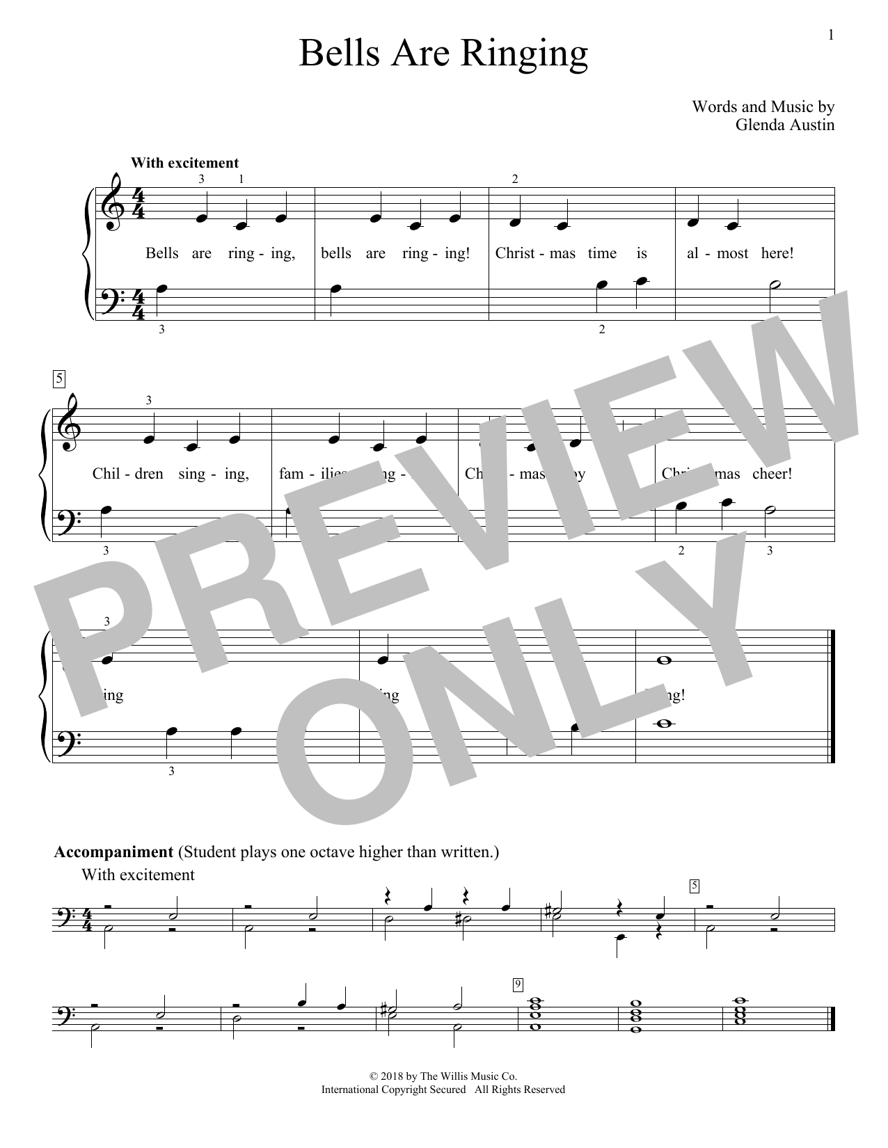 Glenda Austin Bells Are Ringing Sheet Music