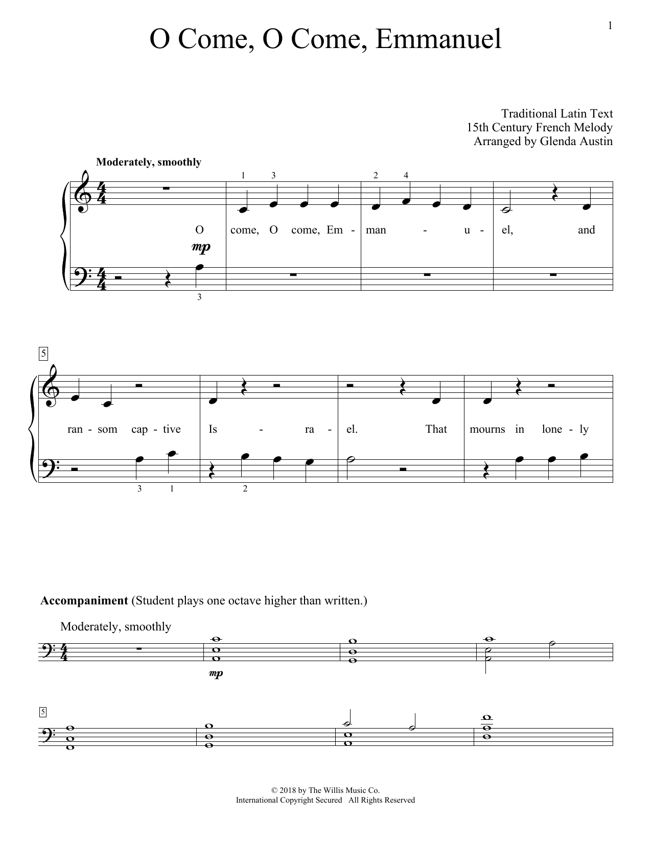 Glenda Austin O Come, O Come, Emmanuel Sheet Music